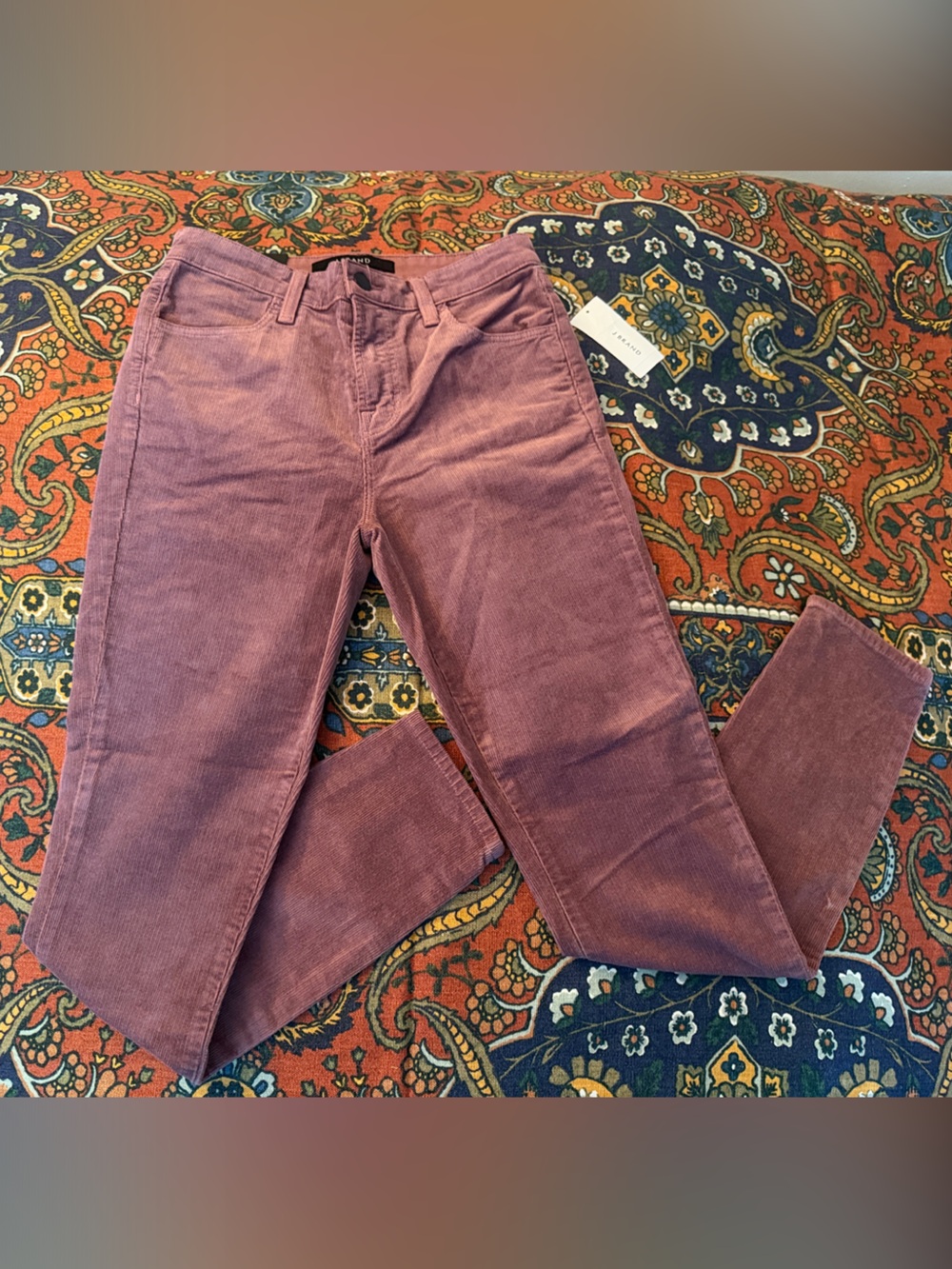 J Brand Corduroy Skinny Jeans in Plum